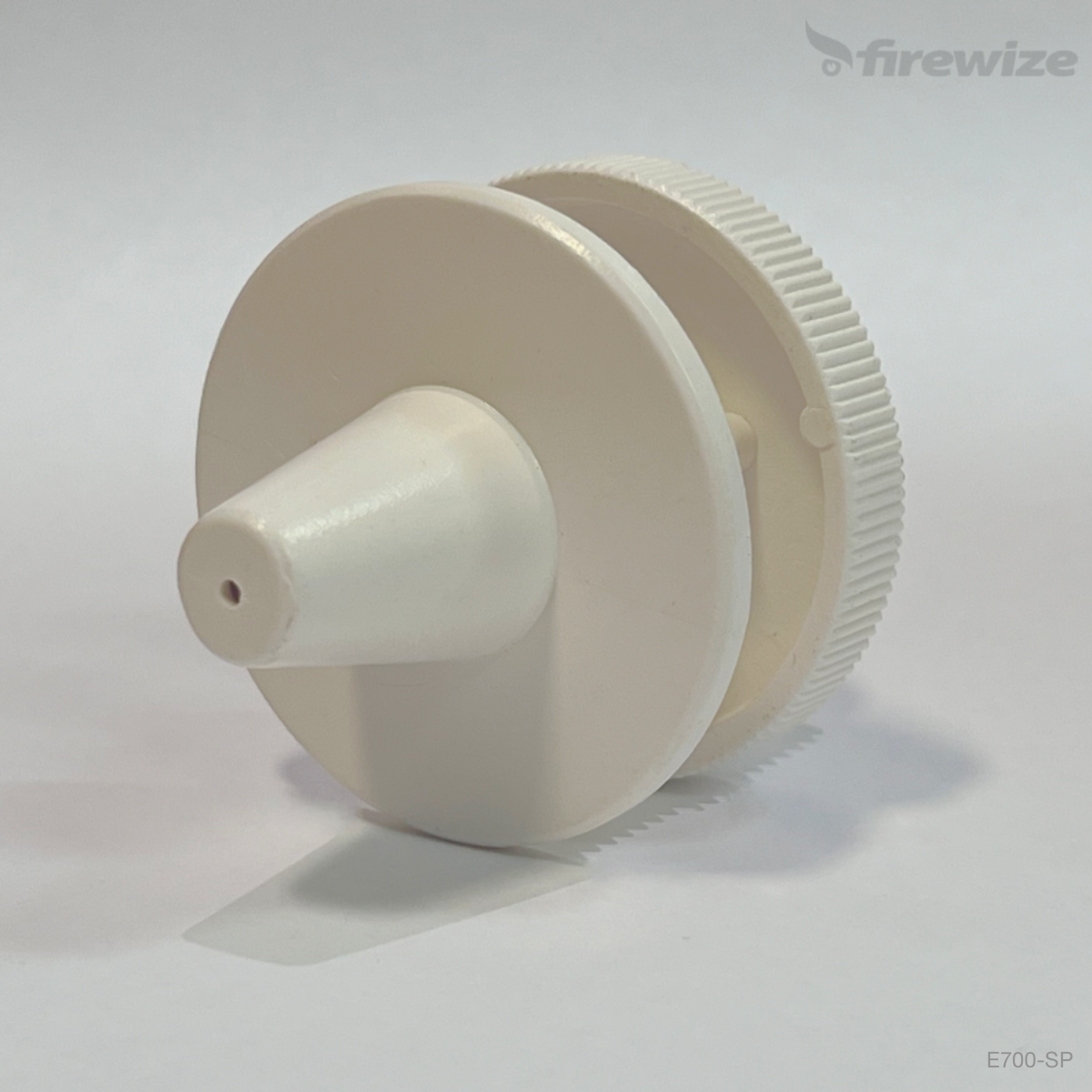 A white conical sampling point designed for surface mount applications, typically used in aspirating smoke detection systems.