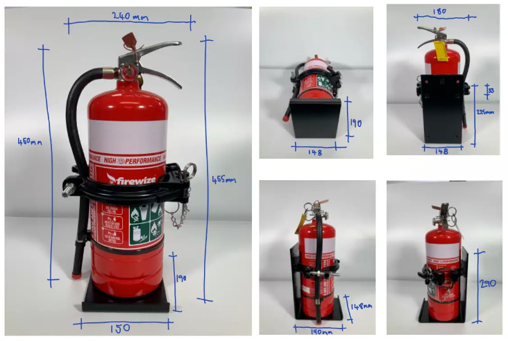4.5kg ABCE Fire Extinguisher | Vehicle Bracket Kit